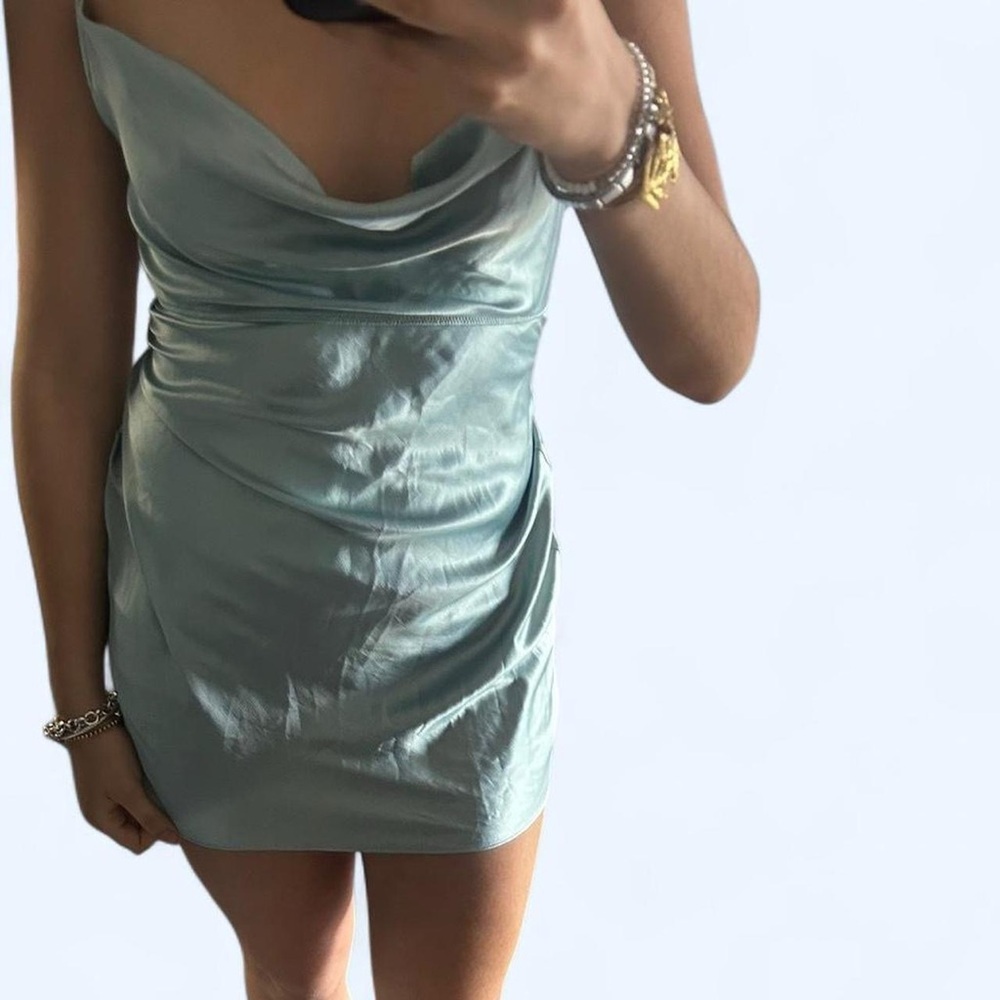 Victoria's Secret Satin Mini Dress in Soft Blue